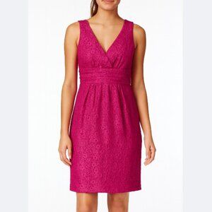 Trina Turk Pink Lace Cocktail Dress Size 10 V-Neck Sleeveless